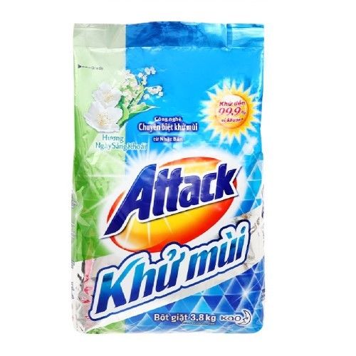  BỘT GIẶT ATTACK HƯƠNG NGÀY SẢNG KHOÁI 3.8KG 