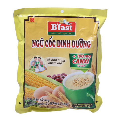  THỰC PHẨM BỔ SUNG SỮA HẠT NGŨ CỐC B'FAST CANXI 20 GÓI 25G 