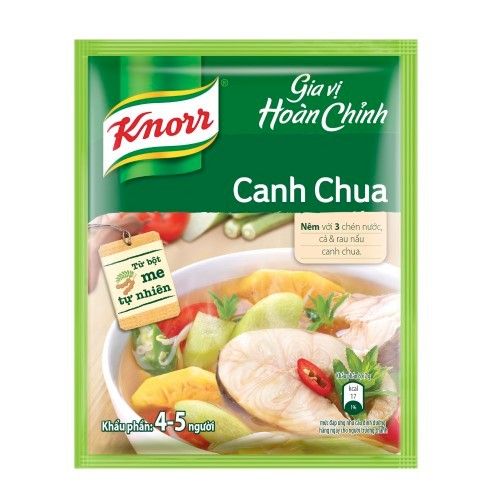  HẠT NÊM KNORR GIA VỊ HOÀN CHỈNH CANH CHUA 30G 