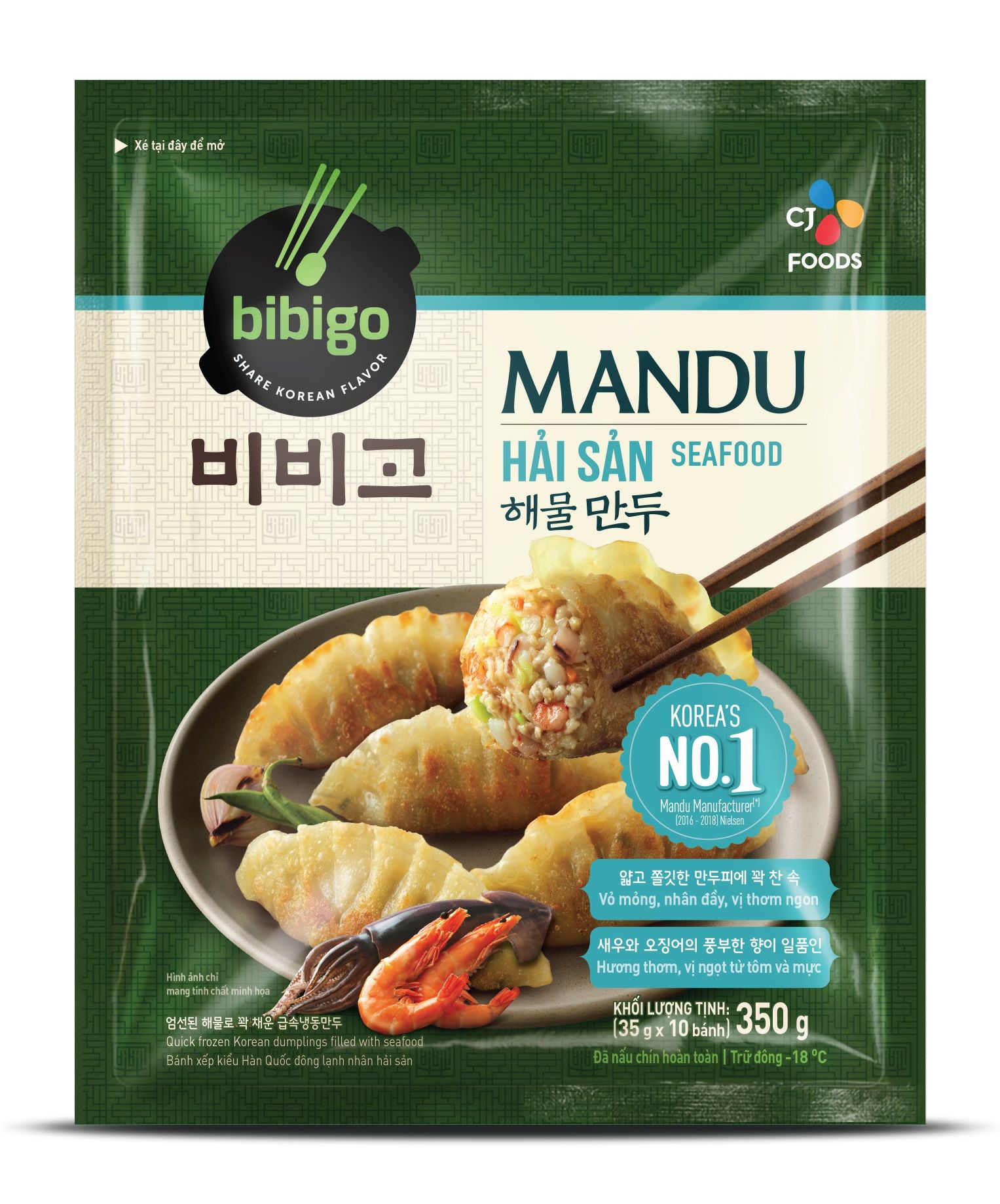  BÁNH MANDU HẢI SẢN CJ BIBIGO GÓI 350G 