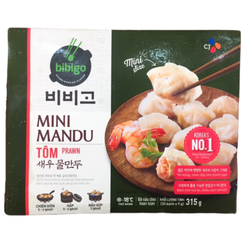  BÁNH MANDU MINI TÔM CJ BIBIGO HỘP 315G 