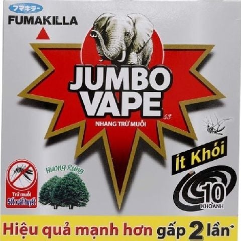  NHANG TRỪ MUỖI HƯƠNG RỪNG JUMBO VAPE (10 KHOANH / HỘP) 