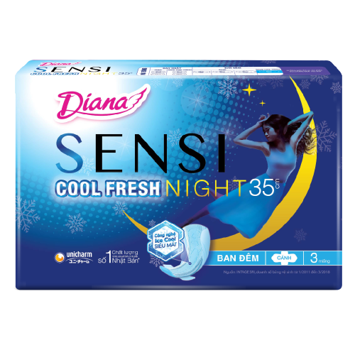  BĂNG VỆ SINH DIANA SENSI NIGHT COOL FRESH 35 CM 