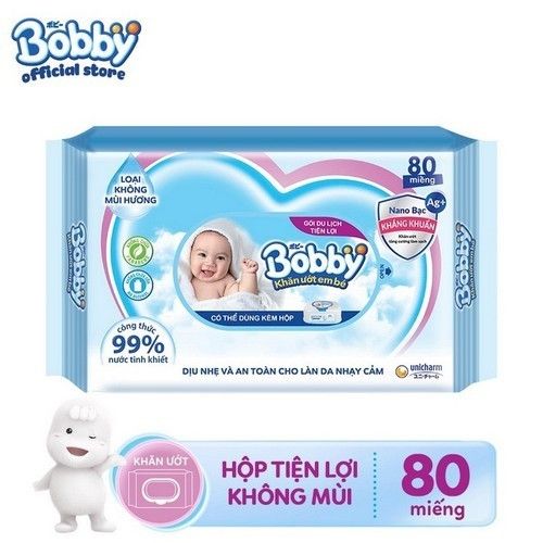  KHĂN ƯỚT BOBBY GÓI BỔ SUNG 80 MIẾNG 