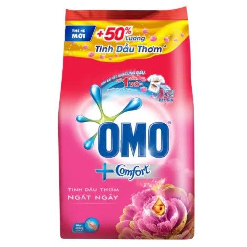  BỘT GIẶT OMO COMFOR TINH DẦU THƠM NGẤT NGÂY HỒNG 4KG 