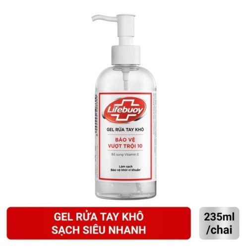  GEL RỬA TAY KHÔ LIFEBUOY BẢO VỆ VƯỢT TRỘI 10 235ML 