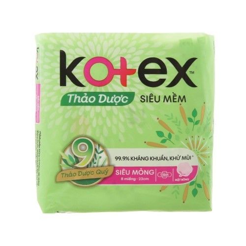  KOTEX THẢO DƯỢC SIÊU MỀM SIÊU MỎNG CÁNH 8 