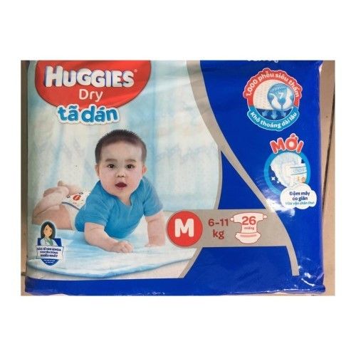  TÃ DÁN HUGGIES DRY M 26/8 