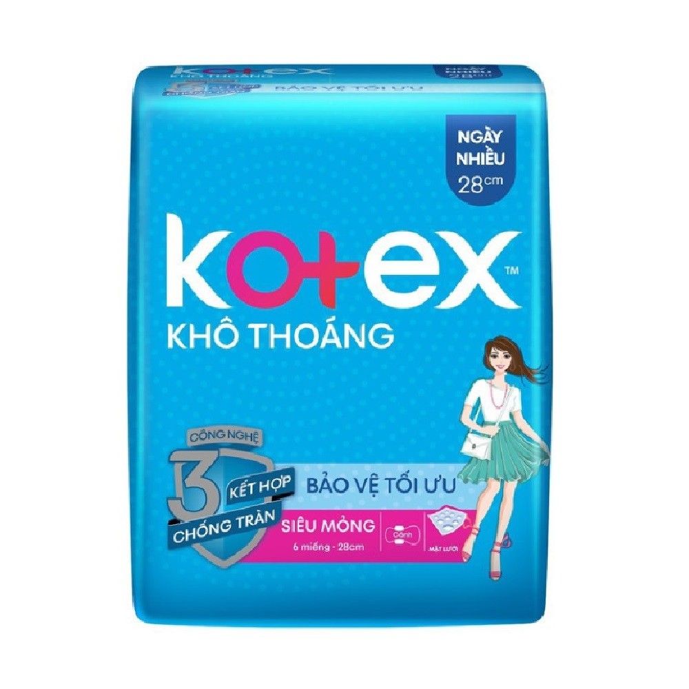  KOTEX KHÔ THÓANG NGÀY NHIỀU SMC 6*48 (28CM) 