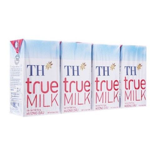  SỮA TƯƠI TIỆT TRÙNG HƯƠNG DÂU TH TRUE MILK 110ML 4 HỘP/LỐC 