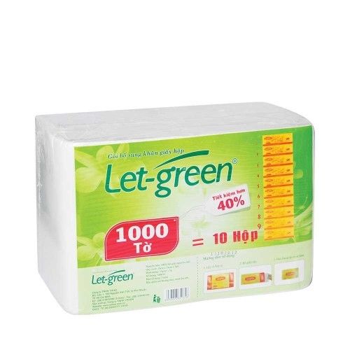  GÓI BỔ SUNG KHĂN GIẤY HỘP LET-GREEN 1000 TỜ 