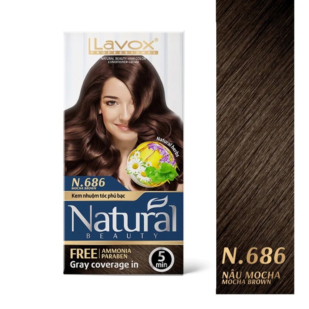  NHUỘM CAO CẤP 40GX2 LAVOX - N686 - MOCHA BROWN 