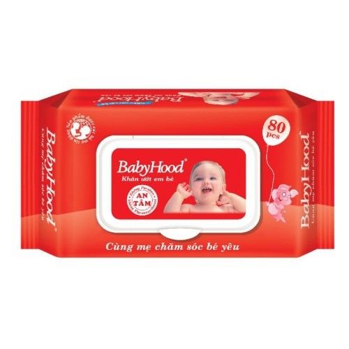  KHĂN ƯỚT EM BÉ BABYHOOD 80M HƯƠNG PHẤN 