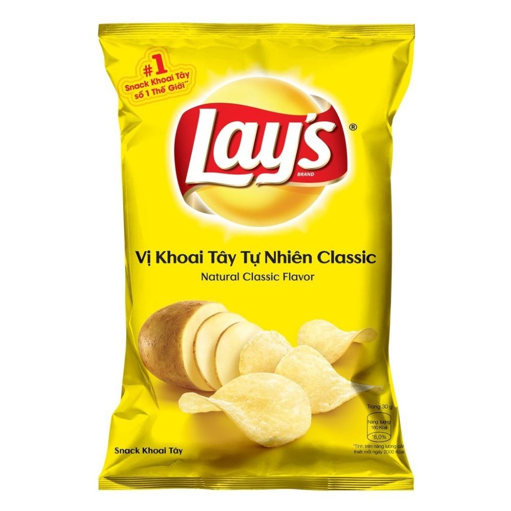  SNACK KHOAI TÂY LAY'S TỰ NHIÊN 35GR X 160G 