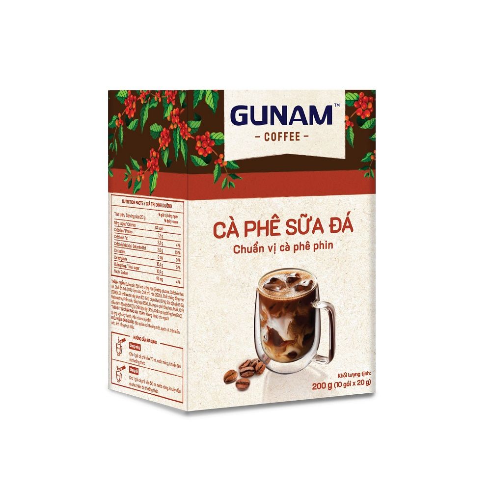  HỘP CÀ PHÊ SỮA ĐÁ GUNAM 200G 