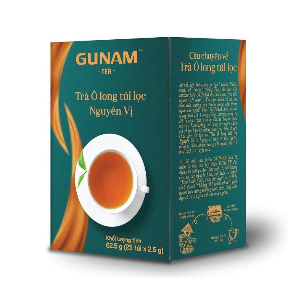  HỘP TRÀ OLONG TÚI LỌC NGUYÊN VỊ GUNAM 62.5G 