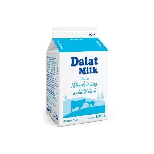  SỮA TƯƠI DALAT MILK KHÔNG ĐƯỜNG 180ML 