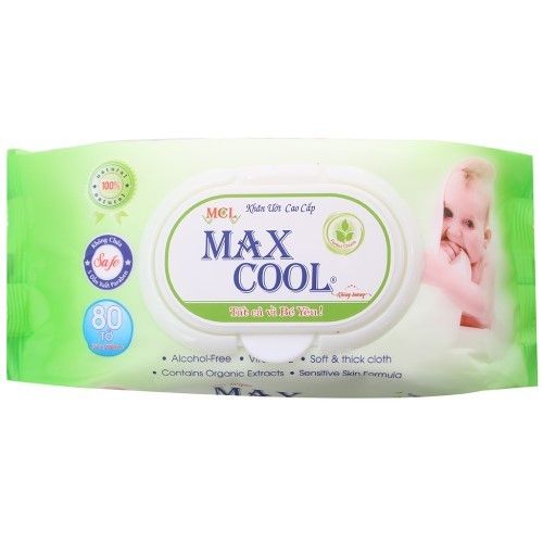  KHĂN ƯỚT MAX COOL 80 TỜ KHÔNG HƯƠNG 