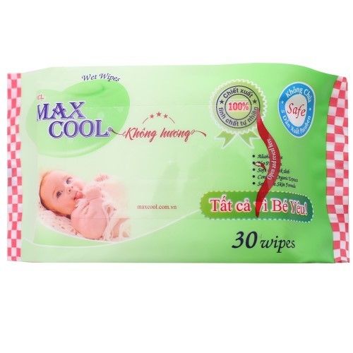  KHĂN ƯỚT MAX COOL 30 TỜ KHÔNG HƯƠNG 