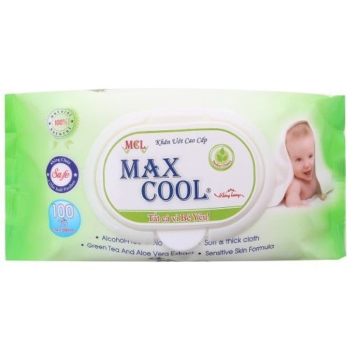  KHĂN ƯỚT MAX COOL 100 TỜ KHÔNG HƯƠNG 