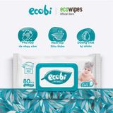  KHĂN ƯỚT ECOBI 80 TỜ - KHÔNG MÙI 