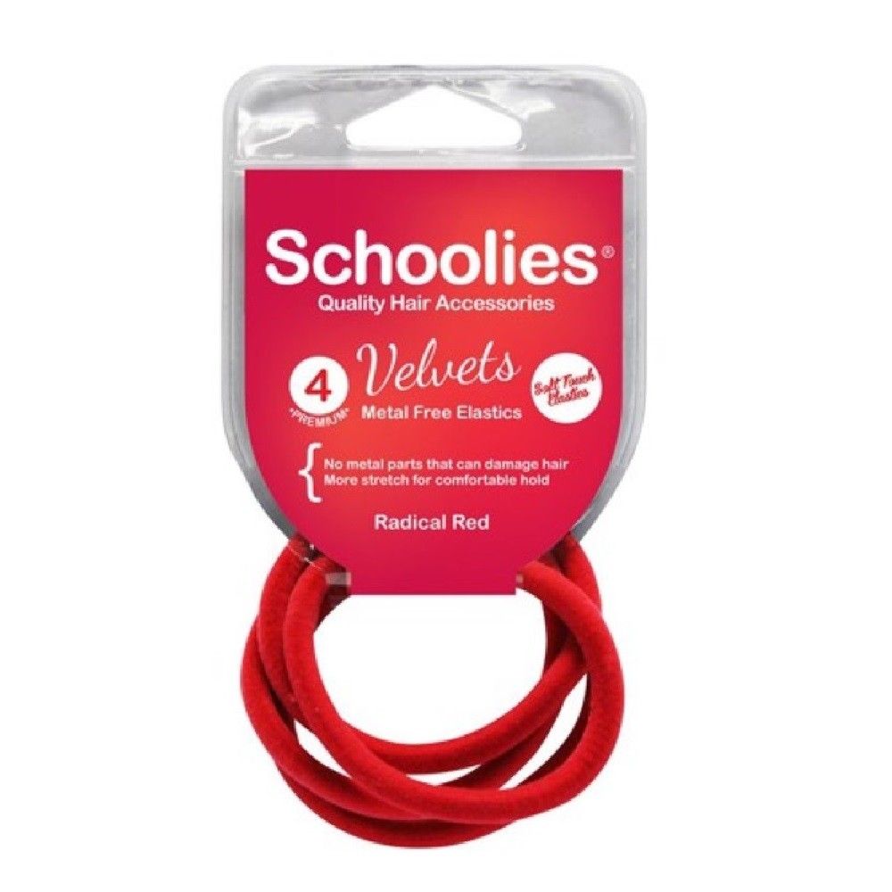  CỘT TÓC VELVET SCHOOLIES 4PC REAL RADICAL RED 