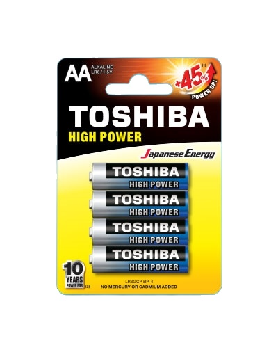  PIN TIỂU ALKALINE TOSHIBA AA, 1.5V, KHÔNG SẠC 4 VIÊN/VĨ 