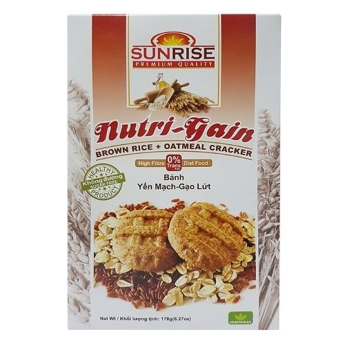  BÁNH ĂN KIÊNG YẾN MẠCH GẠO LỨT SUNRISE 178G 