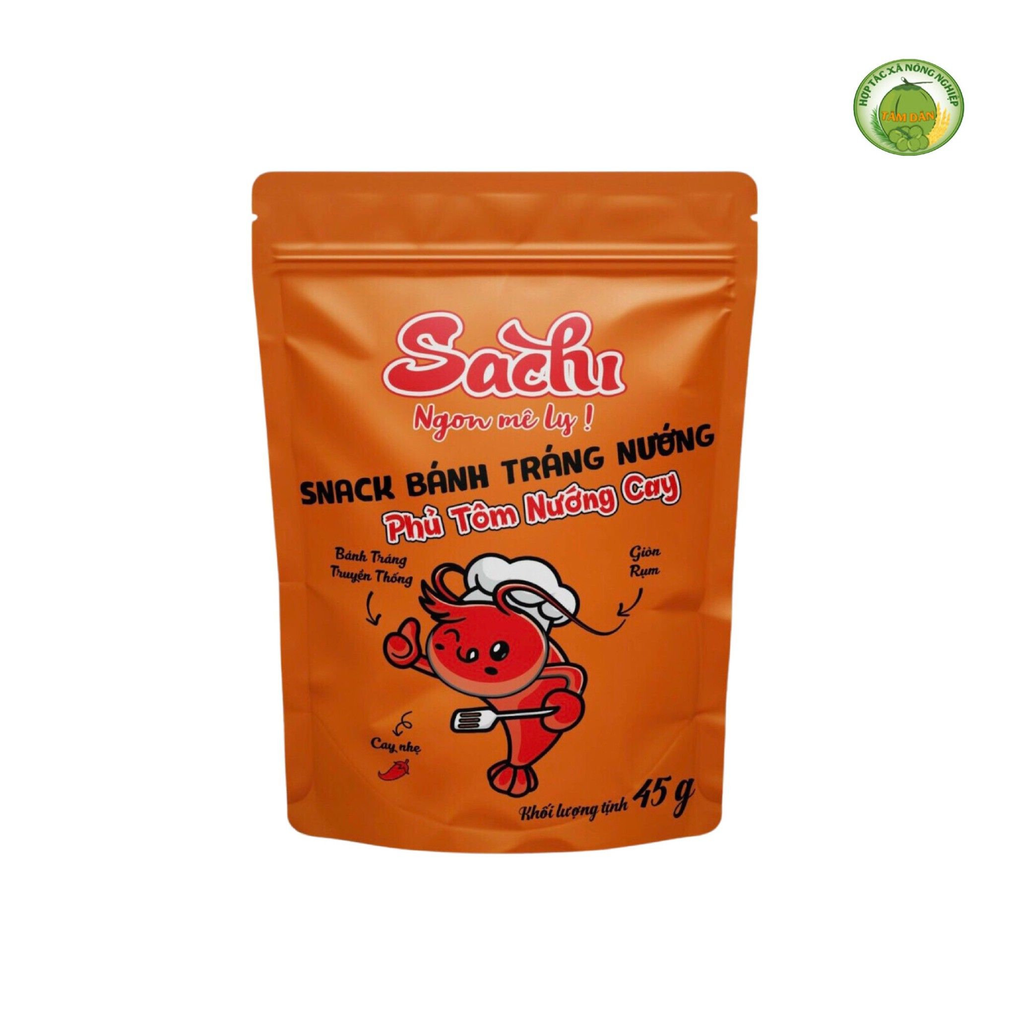  SNACK BANH TRANG NUONG SACHI PHU TOM NUONG CAY 45G 