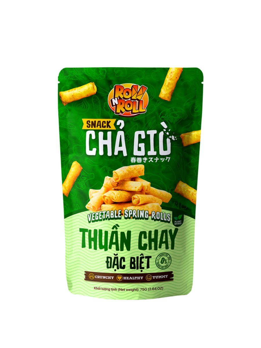  SNACK CHẢ GIÒ NHÂN THUẦN CHAY DB ROLL N'ROLL 75G 