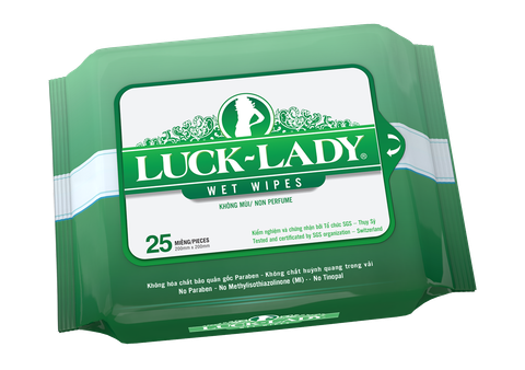  KHĂN ƯỚT LUCK LADY KHÔNG MÙI 25 TỜ 