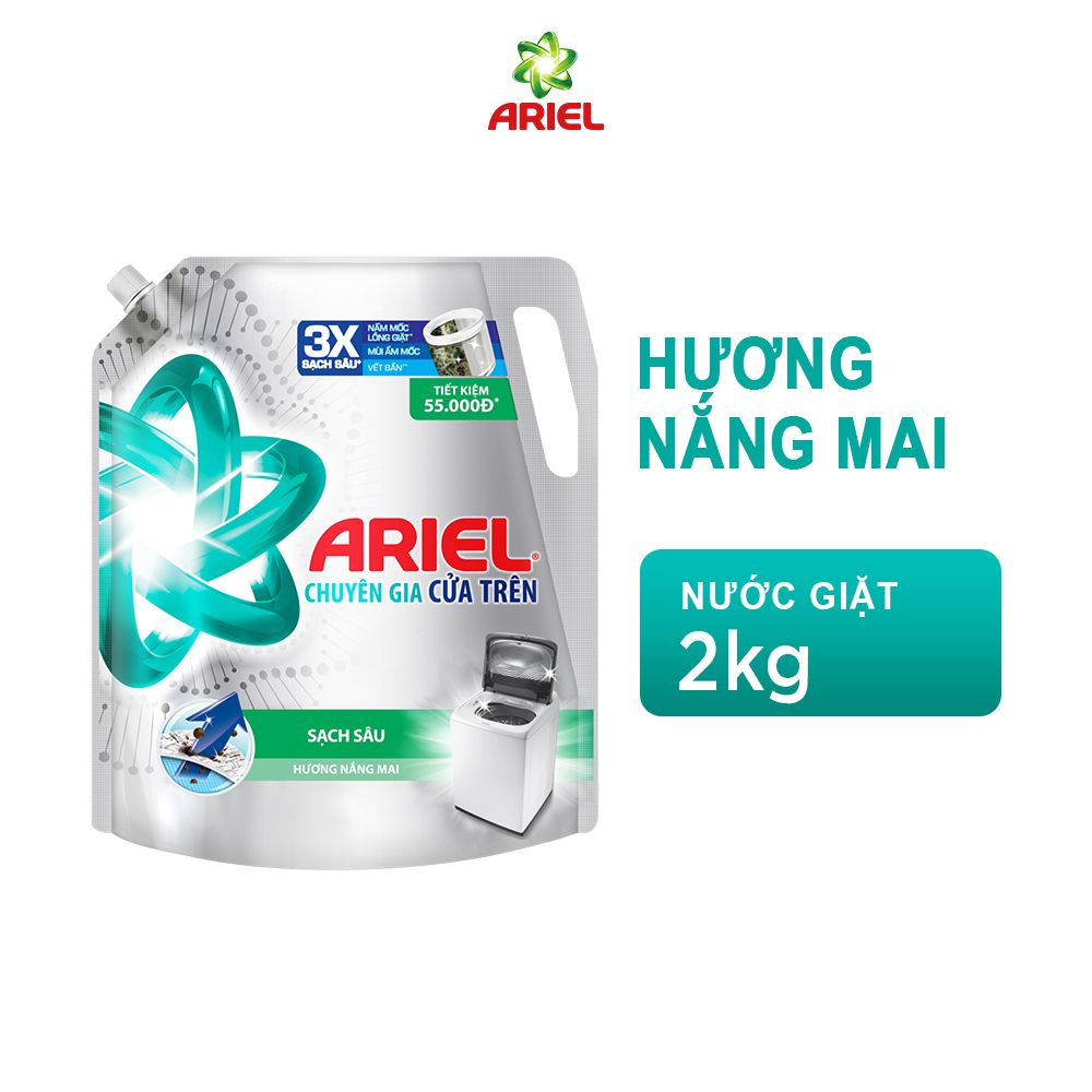  NƯỚC GIẶT ARIEL SẠCH SÂU HƯƠNG NẮNG MAI TÚI 2KG 