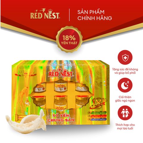  TỔ YẾN CHƯNG SẴN NHÂN SÂM 18% 70ML 6 HŨ/HỘP 