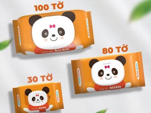  KHĂN ƯỚT KIN KIN (GẤU CAM) KHÔNG MÙI 30 TỜ 