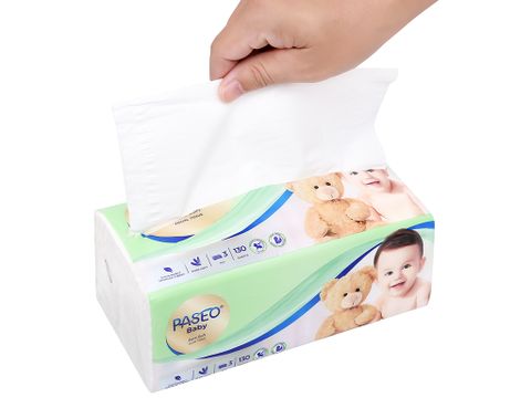  BABY KHĂN GIẤY THÉP 130 TỜ 3 LỚP PASEO 