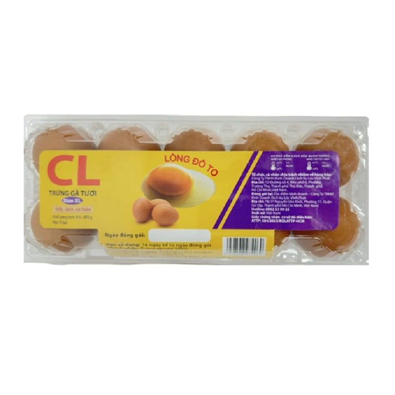  TRỨNG GÀ TƯƠI CL SIZE XL 10/HOP 