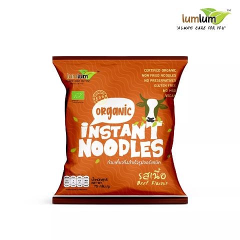  MÌ GẠO LỨT HỮU CƠ THUẦN CHAY VỊ THỊT BÒ LUMLUM 75G 