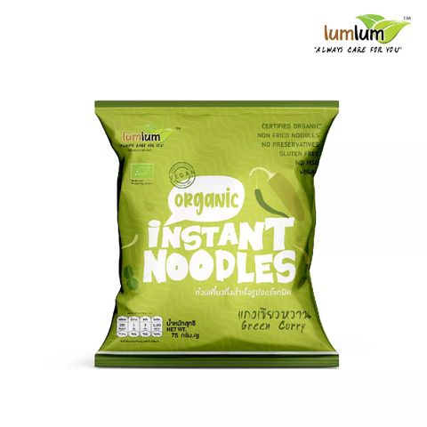  MÌ GẠO LỨT HỮU CƠ VỊ CÀ RI XANH LUMLUM 75G 