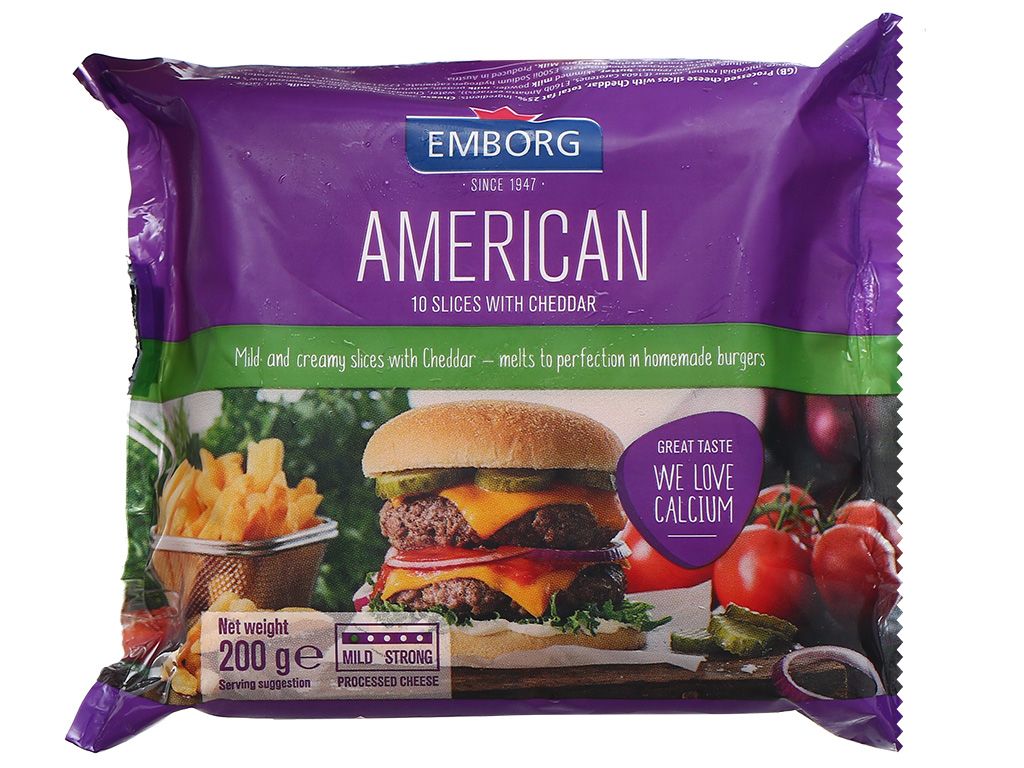  PHO MAI LAT American & Cheddar Emborg 200g 