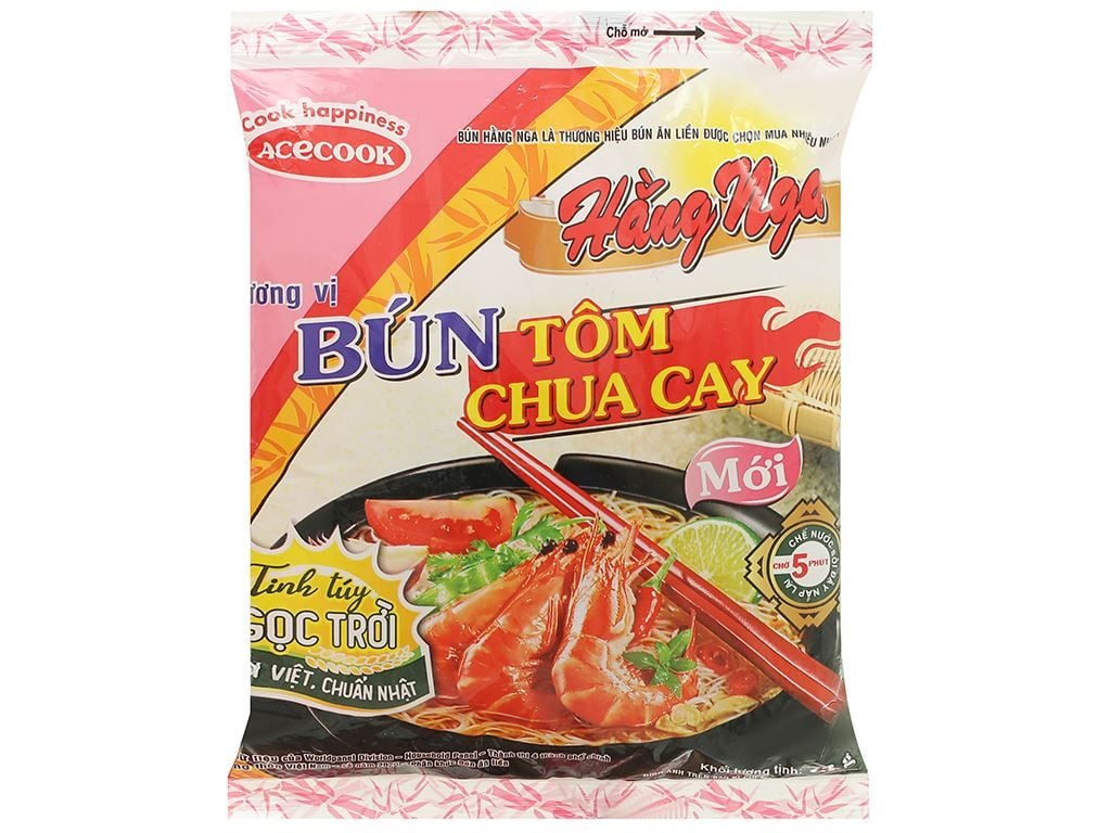  BÚN ĂN LIỀN HẰNG NGA TÔM CHUA CAY 73G 
