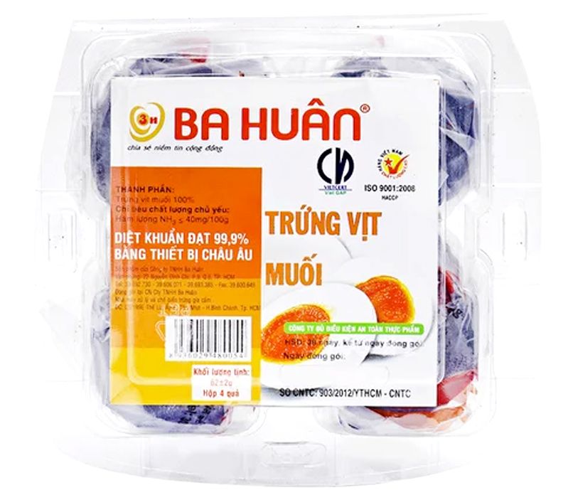  TRỨNG VỊT MUỐI BH (4 TRỨNG) 