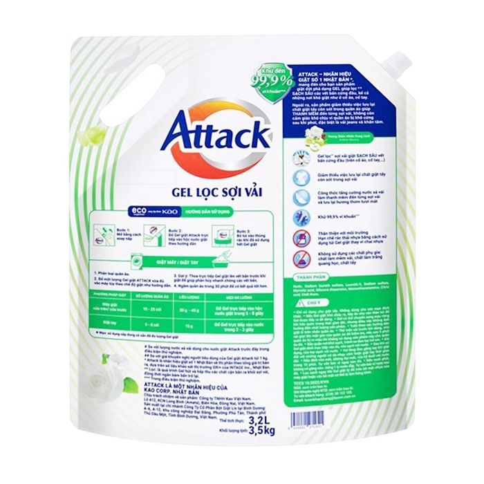  GEL GIAT ATTACK HUONG TU NHIEN 3.5KG*4 