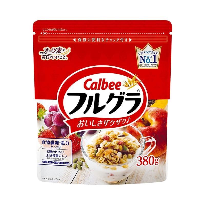  NGU COC TRAI CAY AN LIEN CALBEE FRUGRA 380G*8 