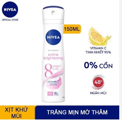  NIVEA XỊT NGĂN MÙI NỮ TRẮNG MỊN MỜ VẾT THÂM 150ML 