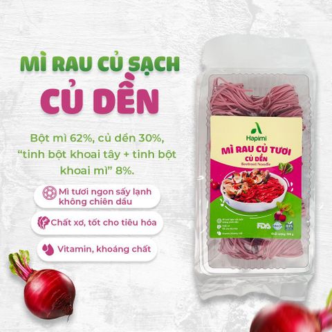  Mì Rau Củ Tươi Củ Dền Hapimi 180gr/Gói 