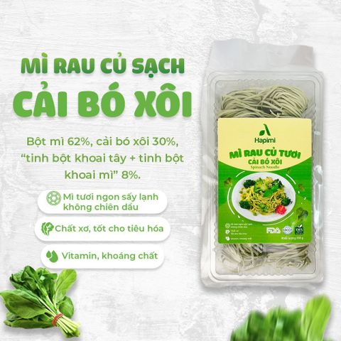  Mì Rau Củ Tươi Cải Bó Xôi Hapimi 180gr/Gói 