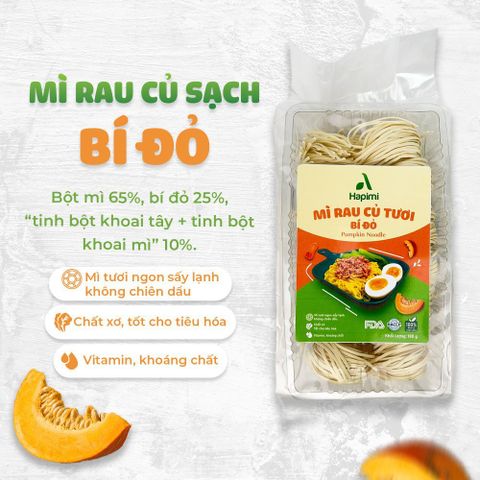  Mì Rau Củ Tươi Bí Đỏ Hapimi 180gr/Gói 