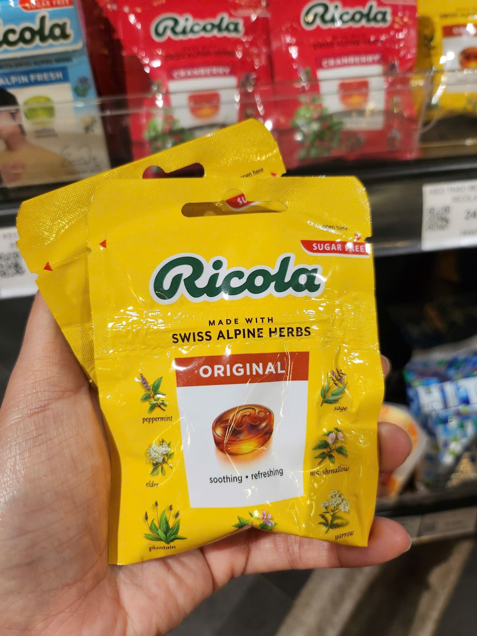  KẸO CHANH & BHA SWISS HERB RICOLA 45G 