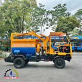 Máy trộn bê tông tự cấp liệu bồn ngang 18 bao 2 cầu động cơ 4 máy
