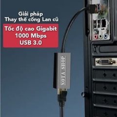 Cáp Chuyển Đổi USB 3.0 To Lan 100/1000 Mbps Gigabit -USB Sang Lan -Dây chuyển đổi đầu RJ45 qua USB cho laptop